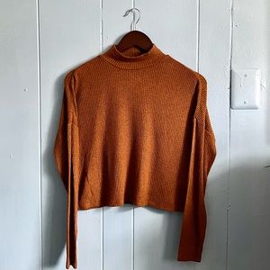 Garage Mock Neck Cropped Long Sleeve